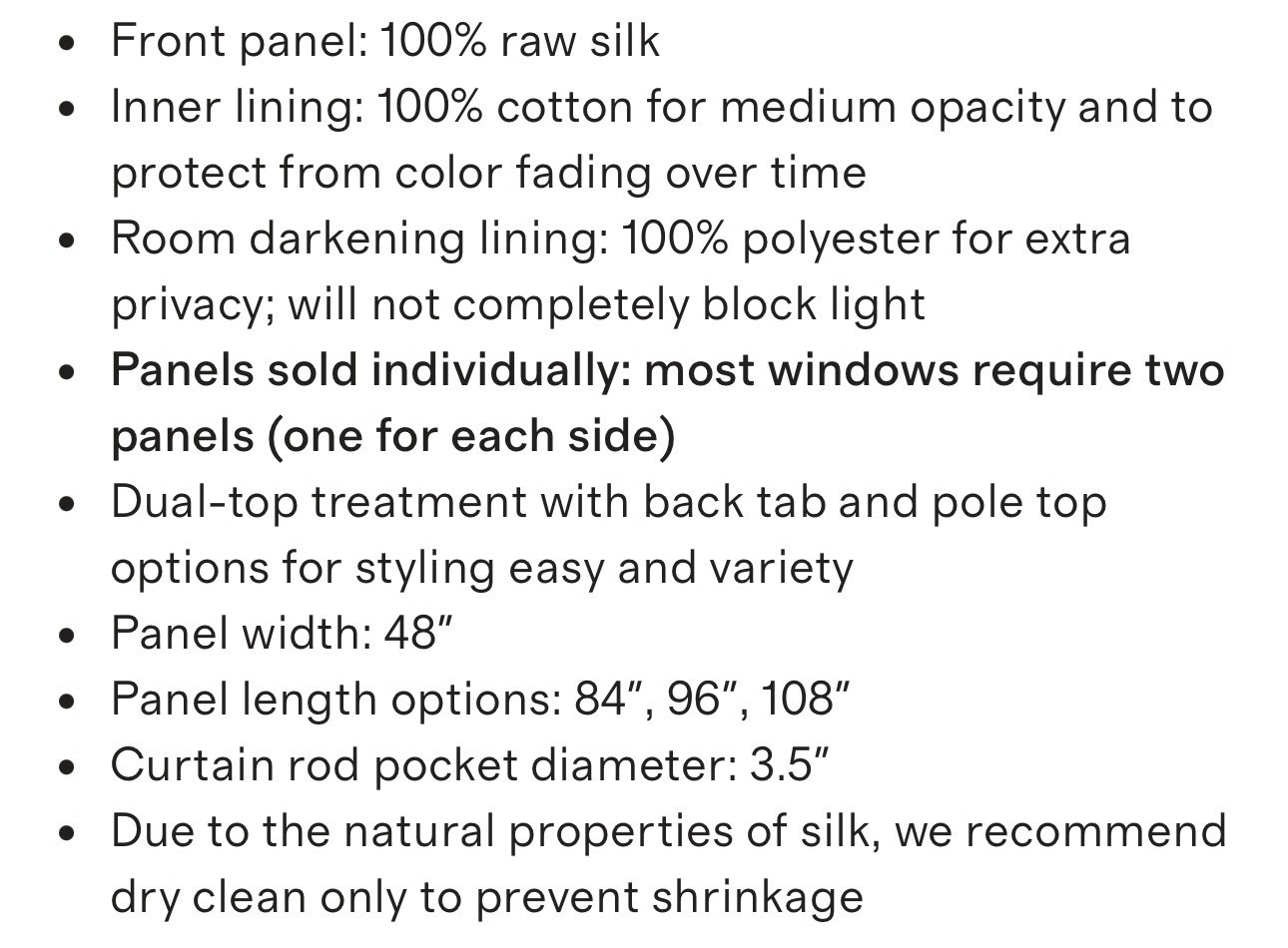 NWOT Quince Raw Silk Sand Set 2 Room Darkening Curtain Panels 48”x96”