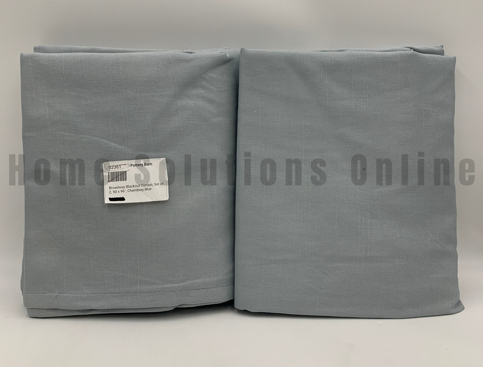 Pottery Barn Broadway Blackout Curtains S/2 Chambray Blue 50″ x 96″ #R91M READ
