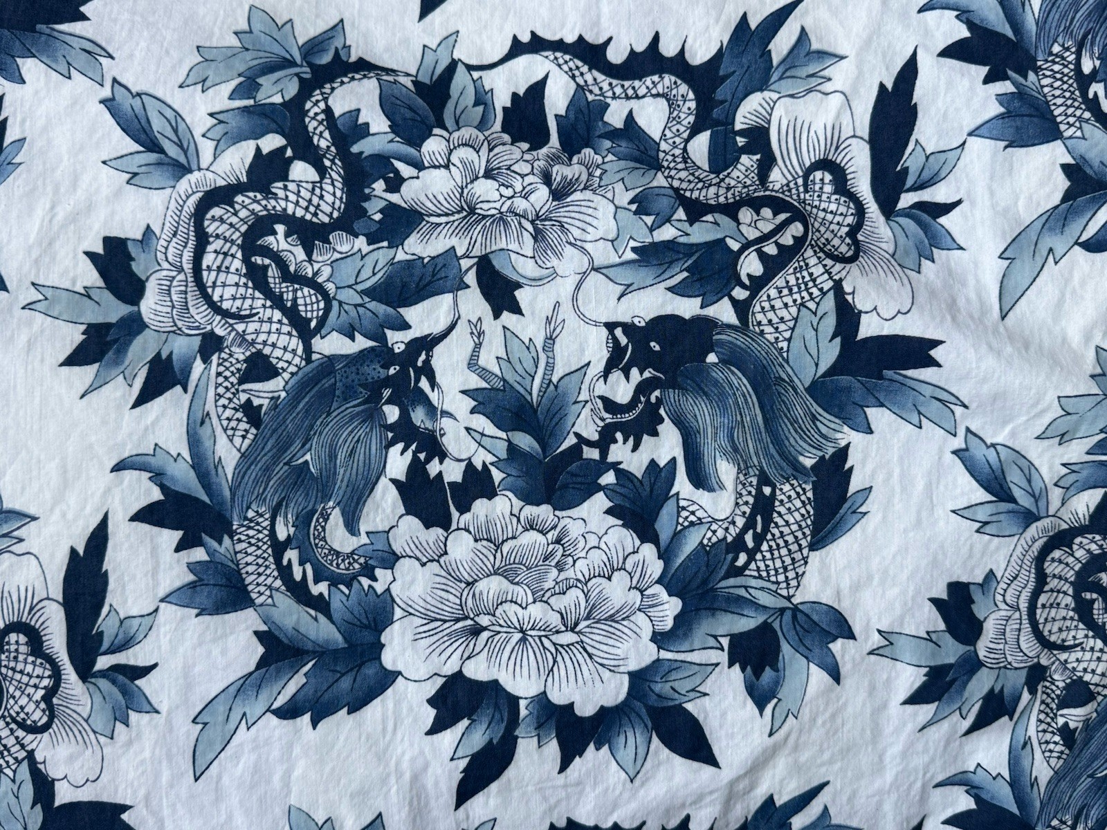 RARE Single CUSTOM Ralph Lauren *NANKING CURTAIN PANEL Blue White Rod Pocket