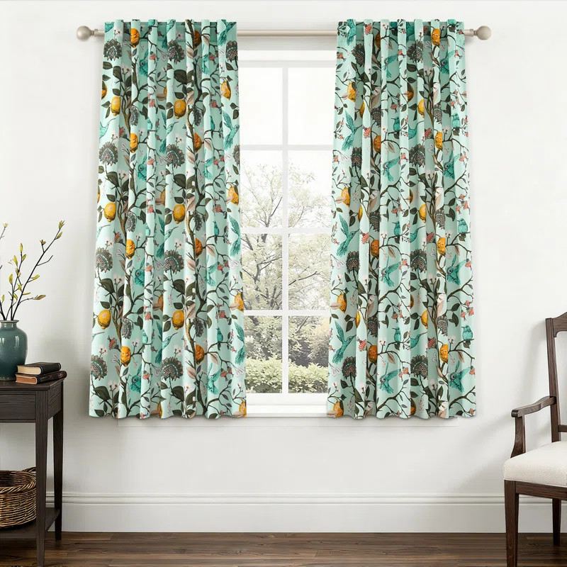 Blackout Curtain Panel pair Polyester Thermal Insulation Header Included