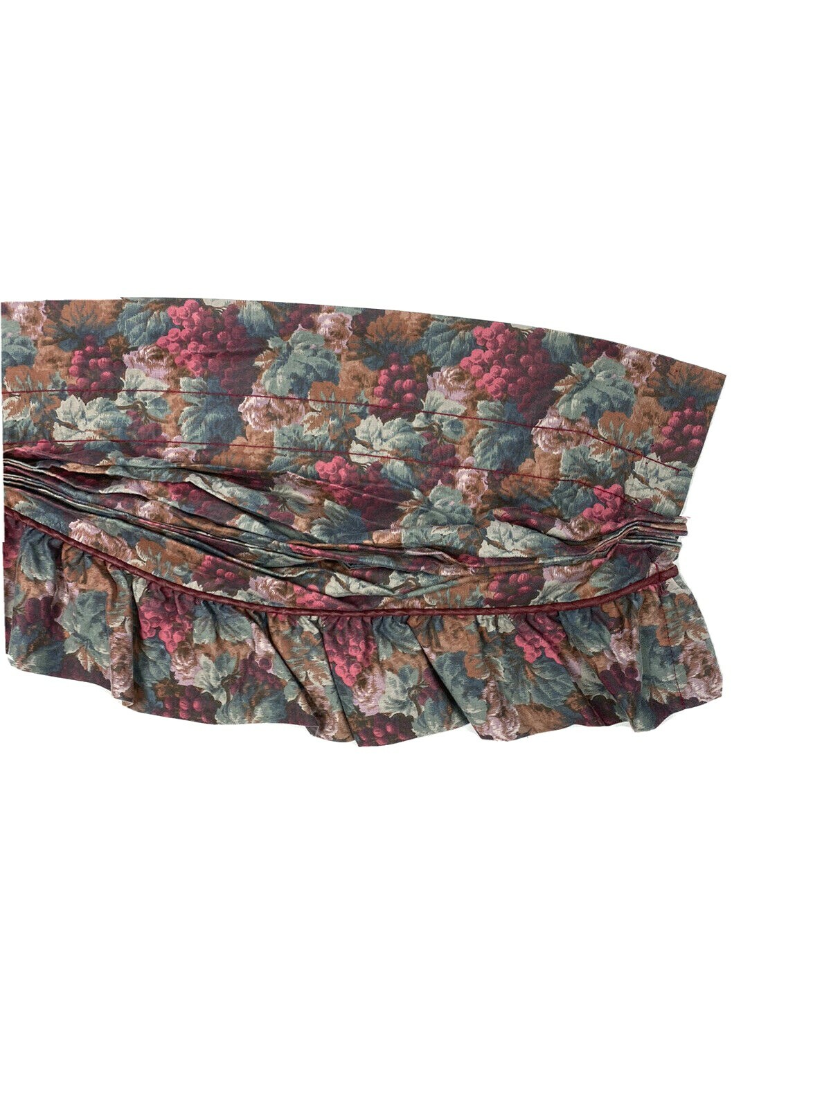 Rare Vintage Croscill 80s Valance Window Treatment Curtain Grapes Pattern Wine