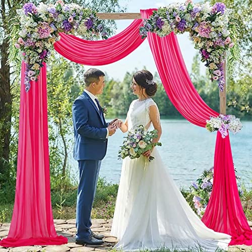 Arch Drapes Wedding Arch Draping Fabric 20FT 29″W x 240″L (Pack of 1) Hot Pink
