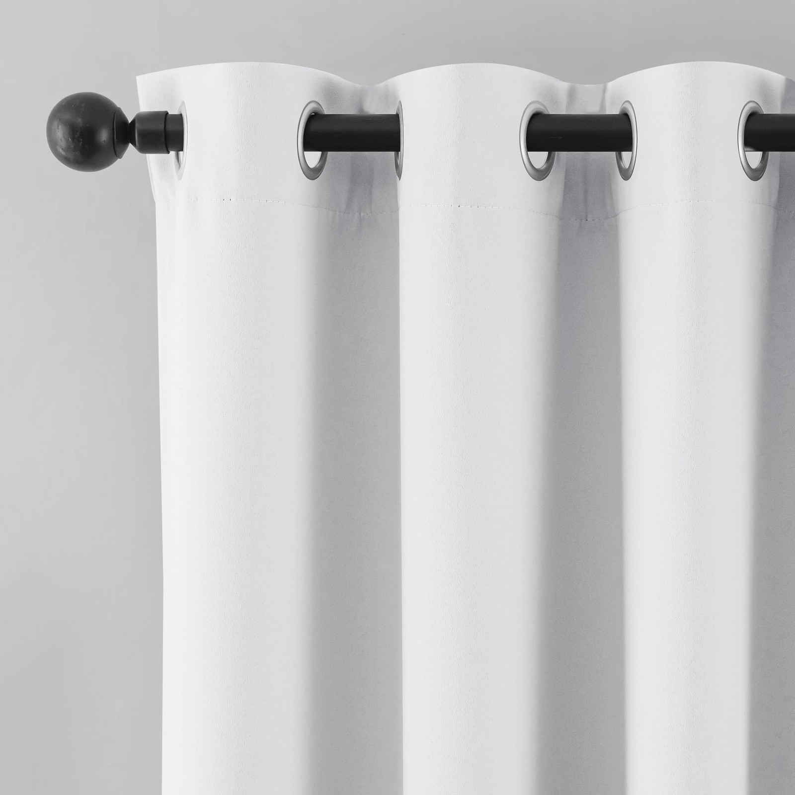 Beauoop White 100% Blackout Curtains 96″ L, 2 Panels for Bedroom Living Room