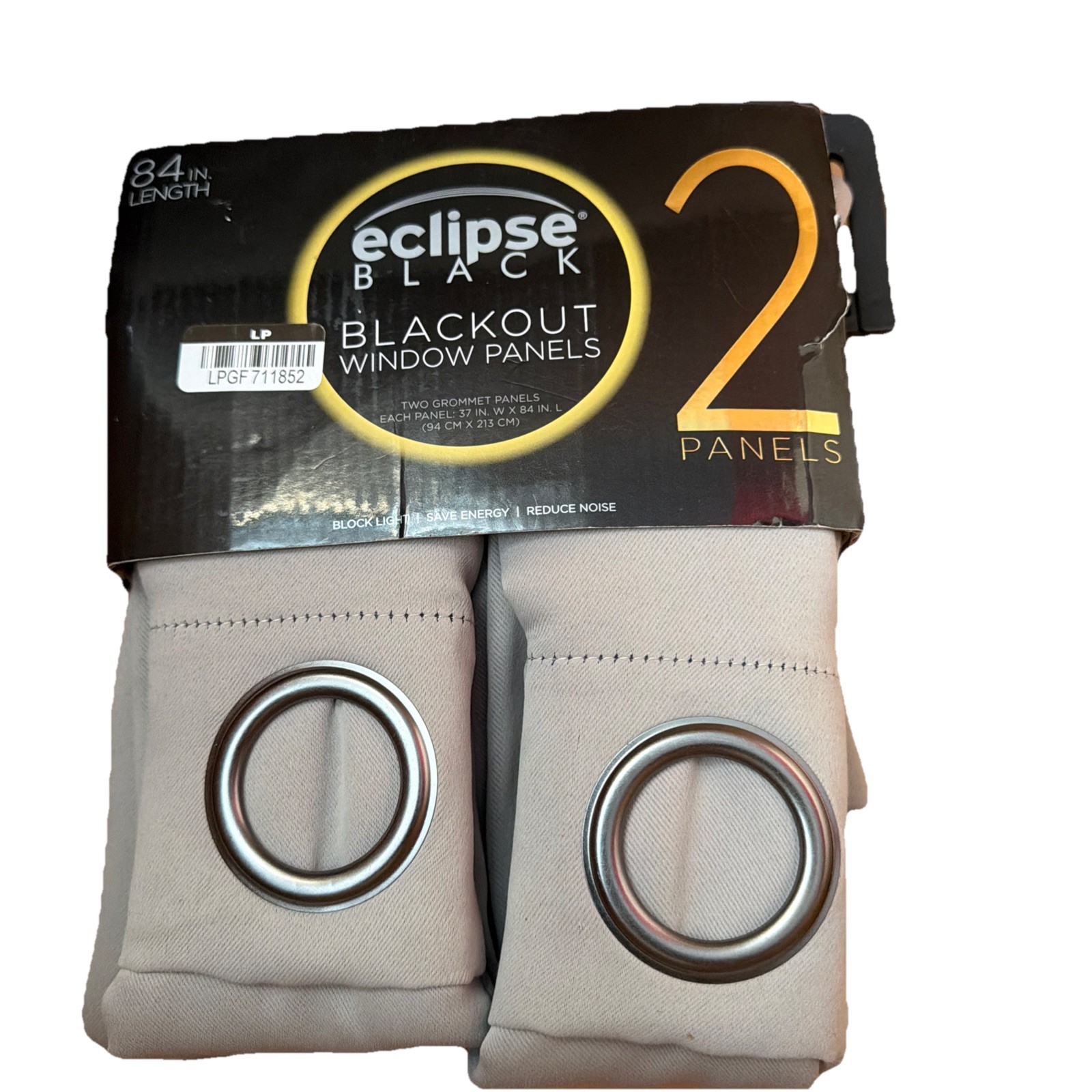 Eclipse Windsor Silver Gray 2 Panel Blackout Curtain 37″ x 84″ NEW