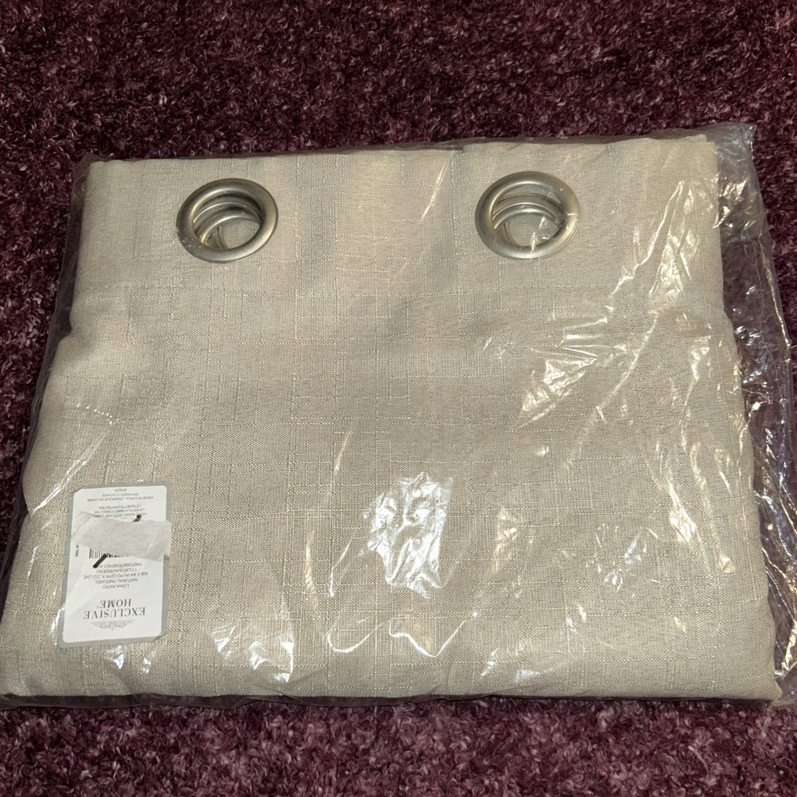 108”x84” Loha Patio Grommet Top Single Curtain Panel Beige Light Filtering