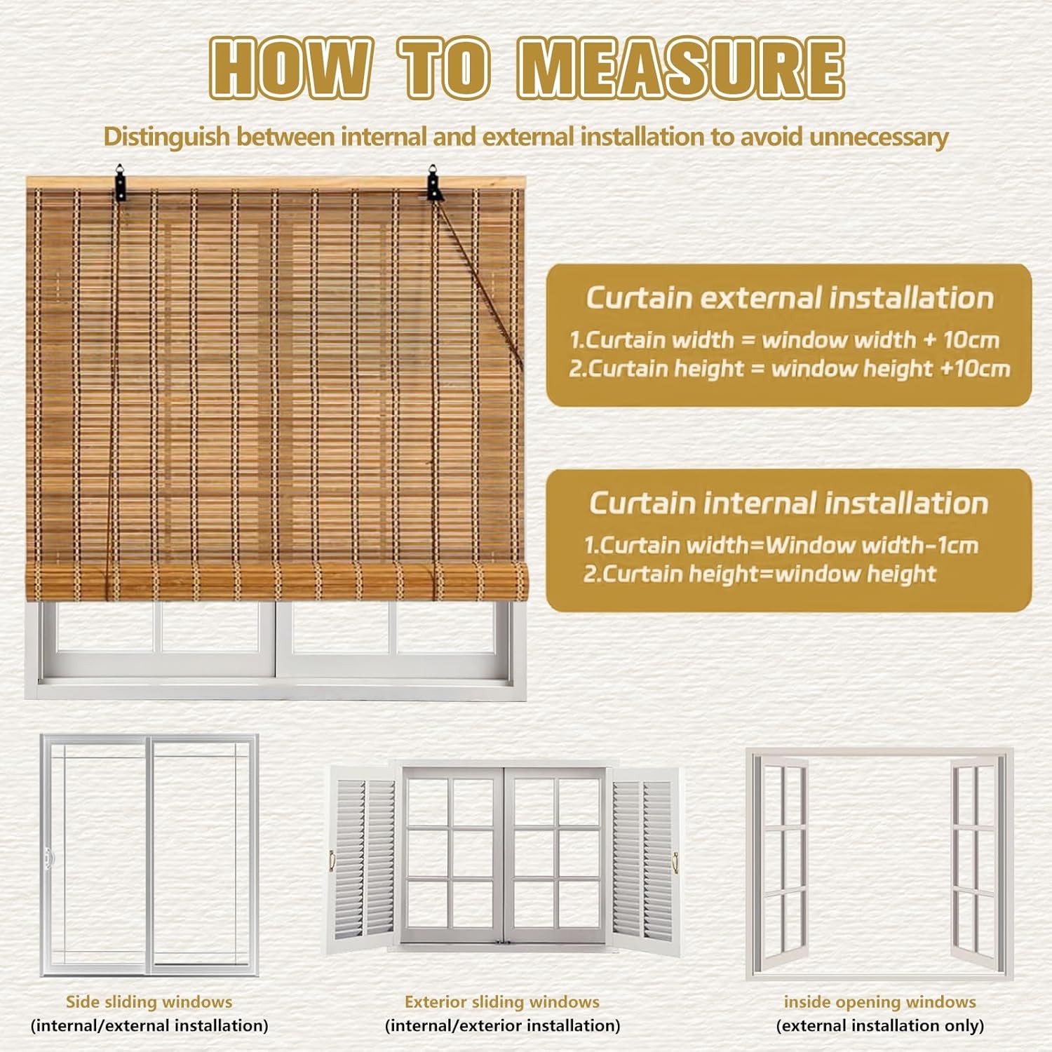 24×72 Inch Bamboo Blinds for Interior Windows, UV Protection Roman Bamboo