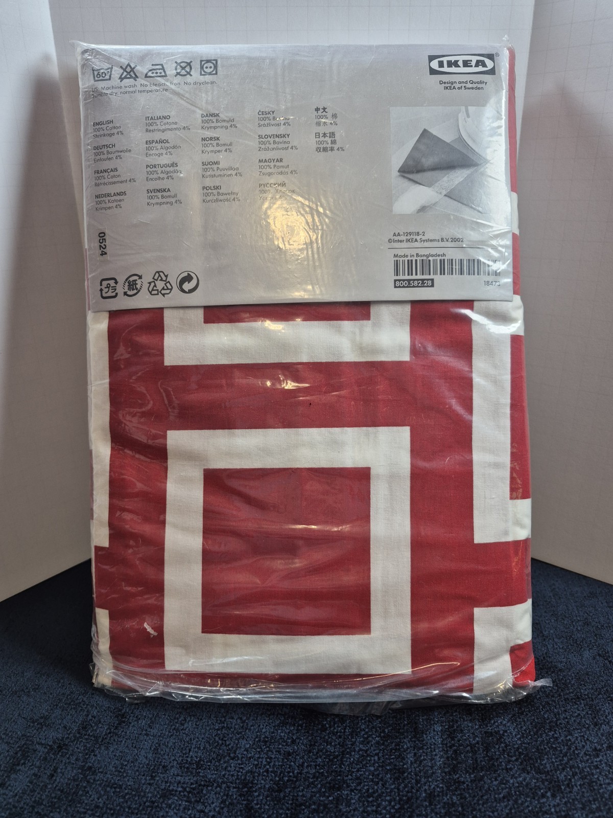 Ikea 2 Red White Pocket Curtain Window Panels 57×118 ea Nina Jobs Modern Design