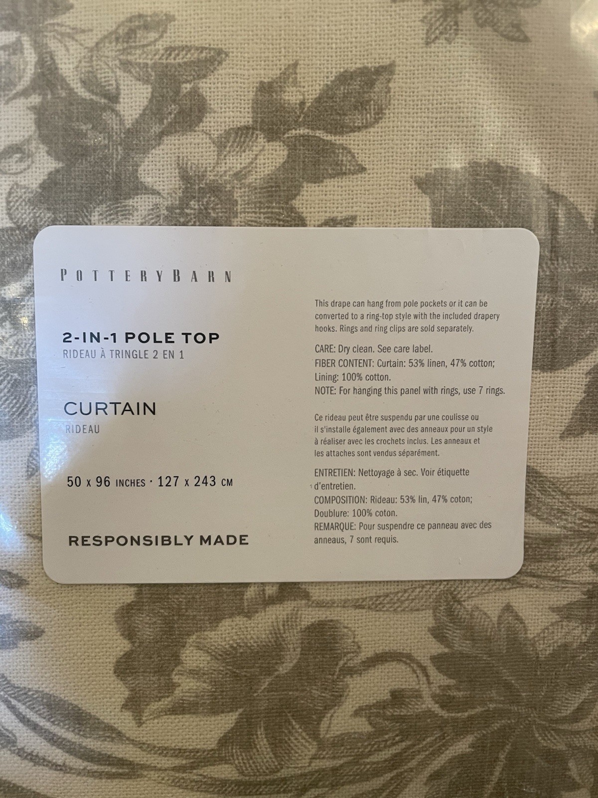 Pottery Barn Sorrel Set of 4 Light Filtering Curtains 50″x96″ Loden New Panels
