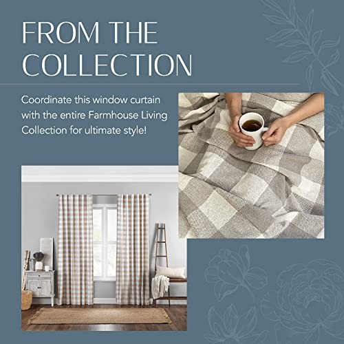 Farmhouse Living Buffalo-Check Window Curtain 52″W x 84″L (Pack of 1) Black