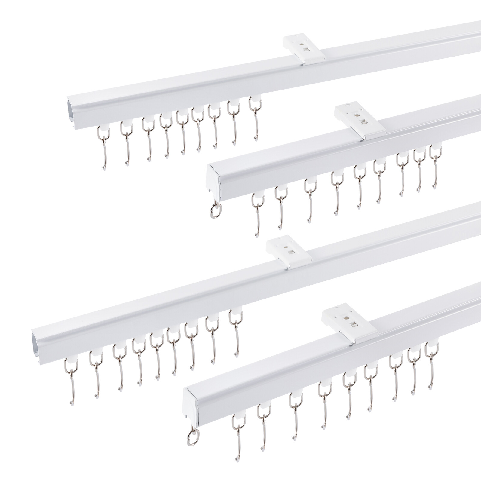 Curtain Track w/ Hooks 9ft-12ft Aluminium Ceiling Mount Curtain Tracks Scalable