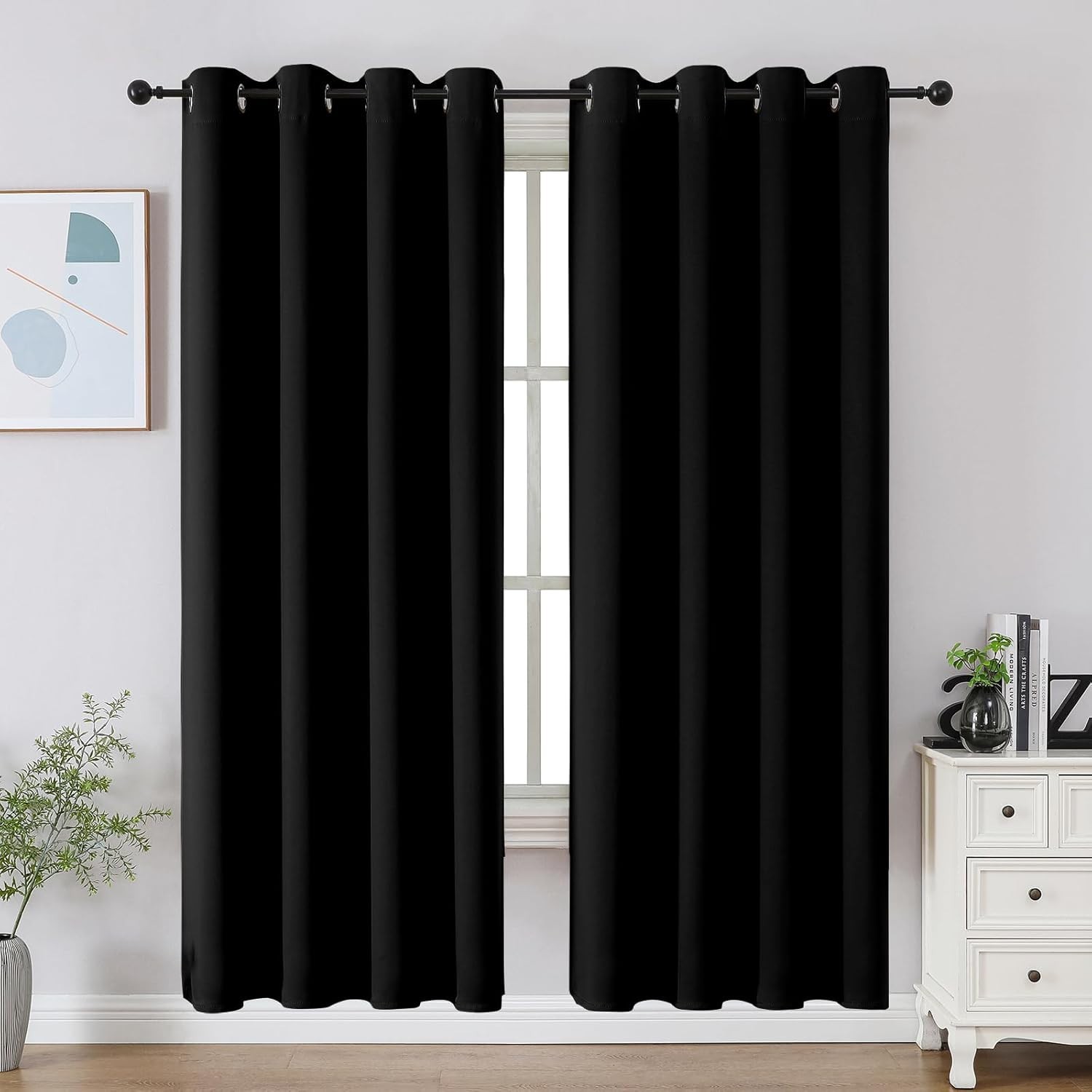 Noise Reducing Blackout Drapes 52×72 Inch – Ideal for Bedroom & Living Room