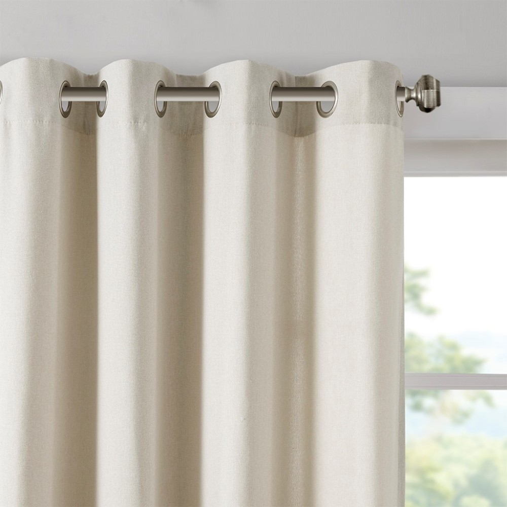 Plaid Rod Pocket and Back Tab Curtain Panel with Fleece Lining Brown 50×95″