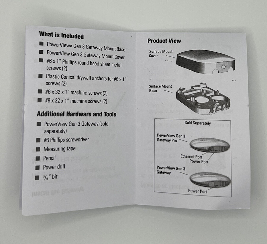 Hunter Douglas NEW Gen3 Gateway Gen2 Hub Surface Mount—PowerView Holder ONLY