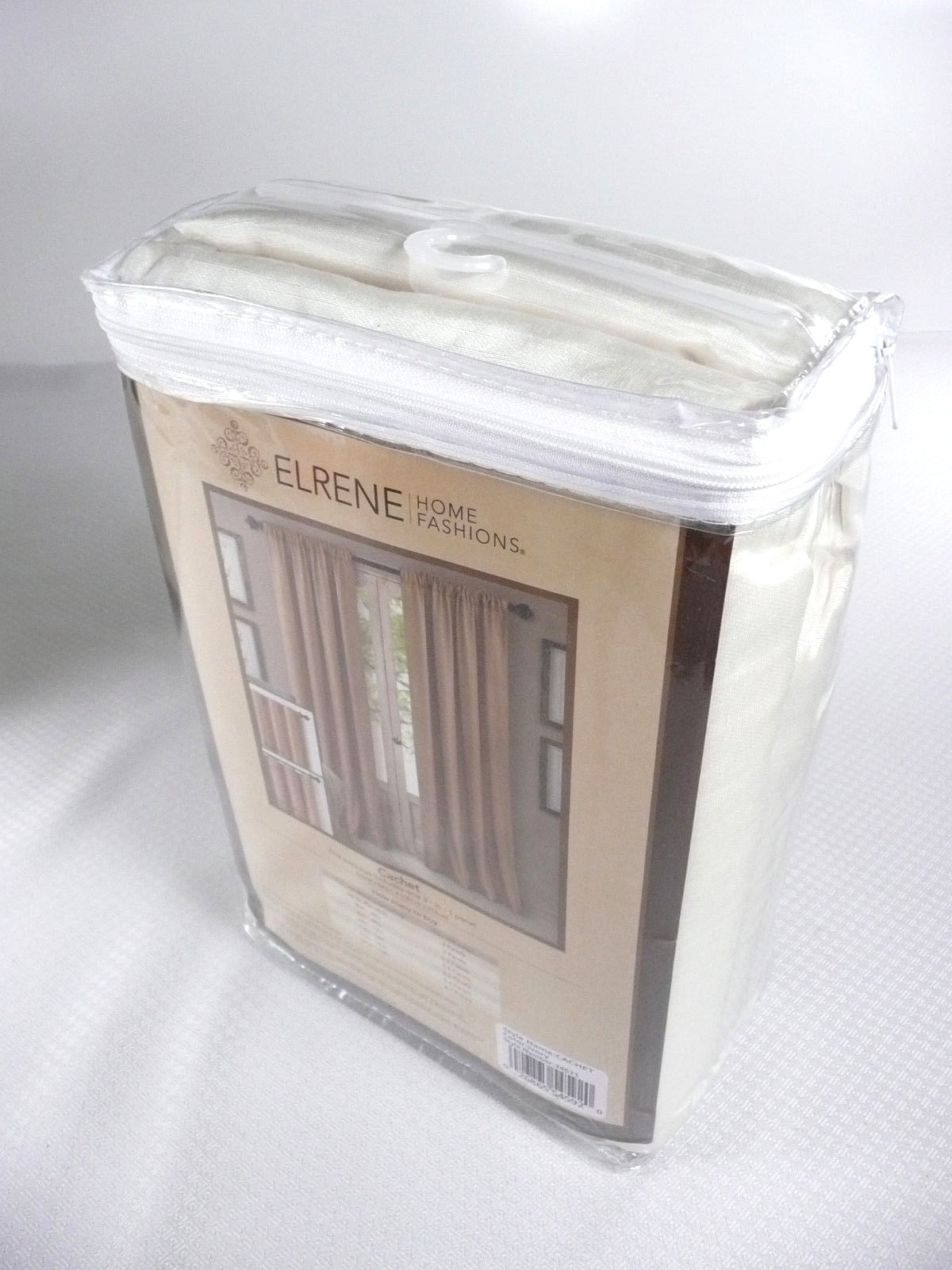 Elrene Drape Window Panel 52″ x 84″ Ivory Home Fashions Cachet Faux Silk 3-in-1