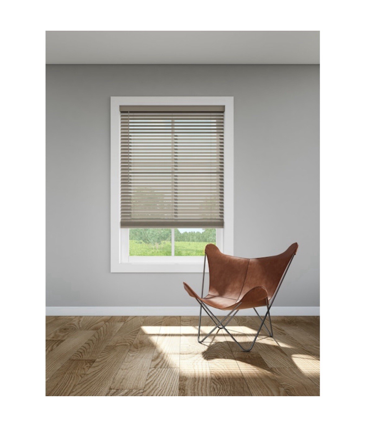 LEVOLOR Trim+Go 2-in Slat Width 35in x 64in Cordless Greige Faux Wood Darkening