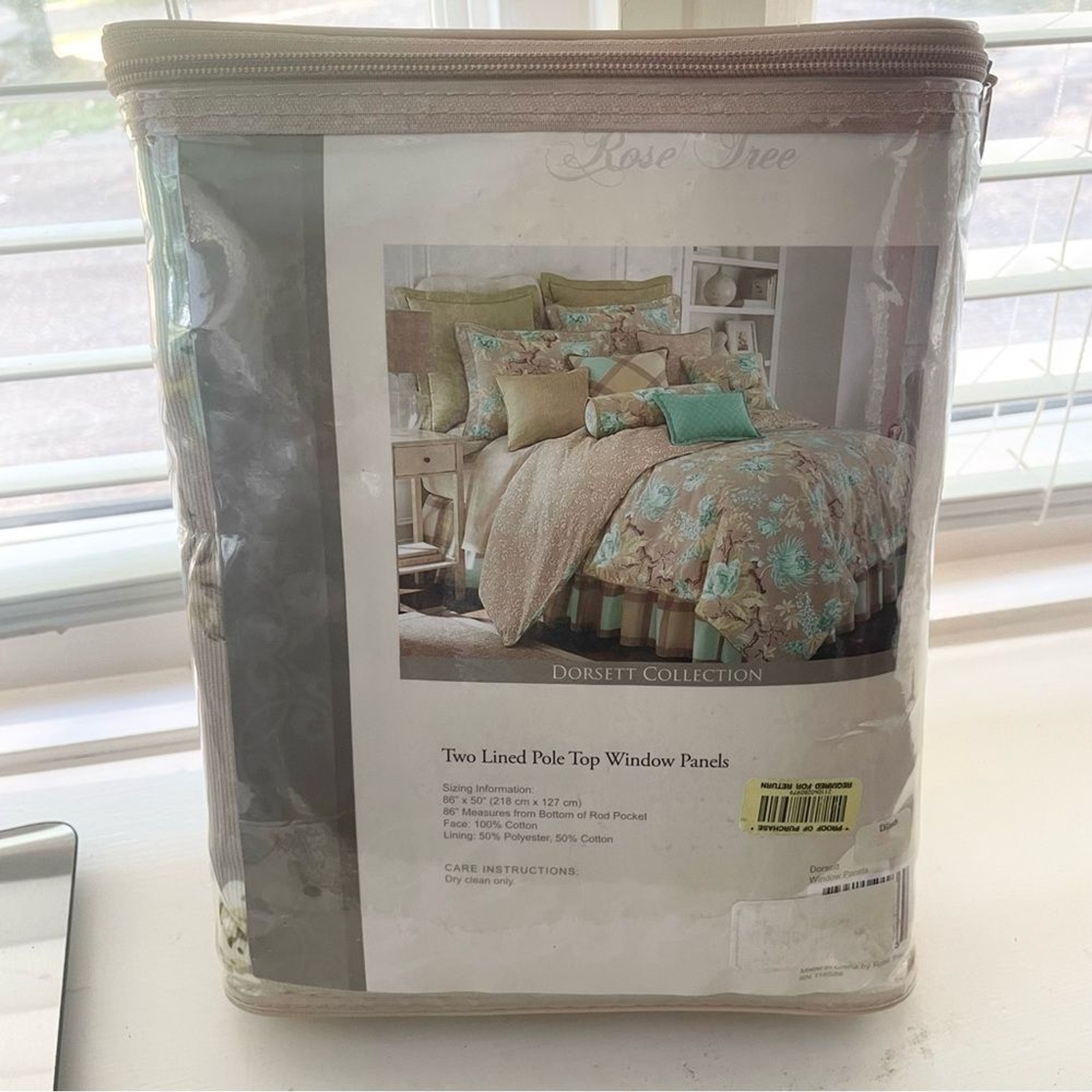 Rose Tree Dorsett Collection Floral Two Lined Pole Window Panels NWT
