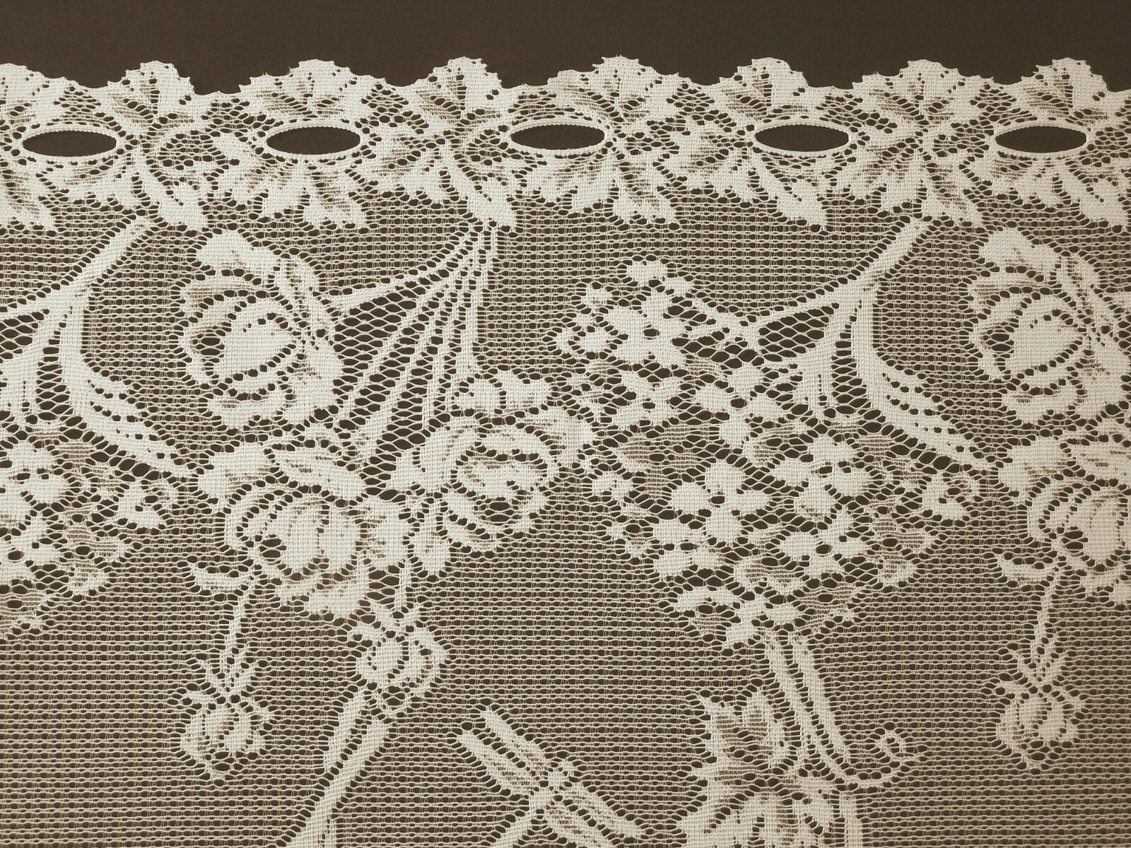 Heritage Lace Window Curtain Valance Dragonfly Roses Garden 60Wx30″L Ivory- NIP