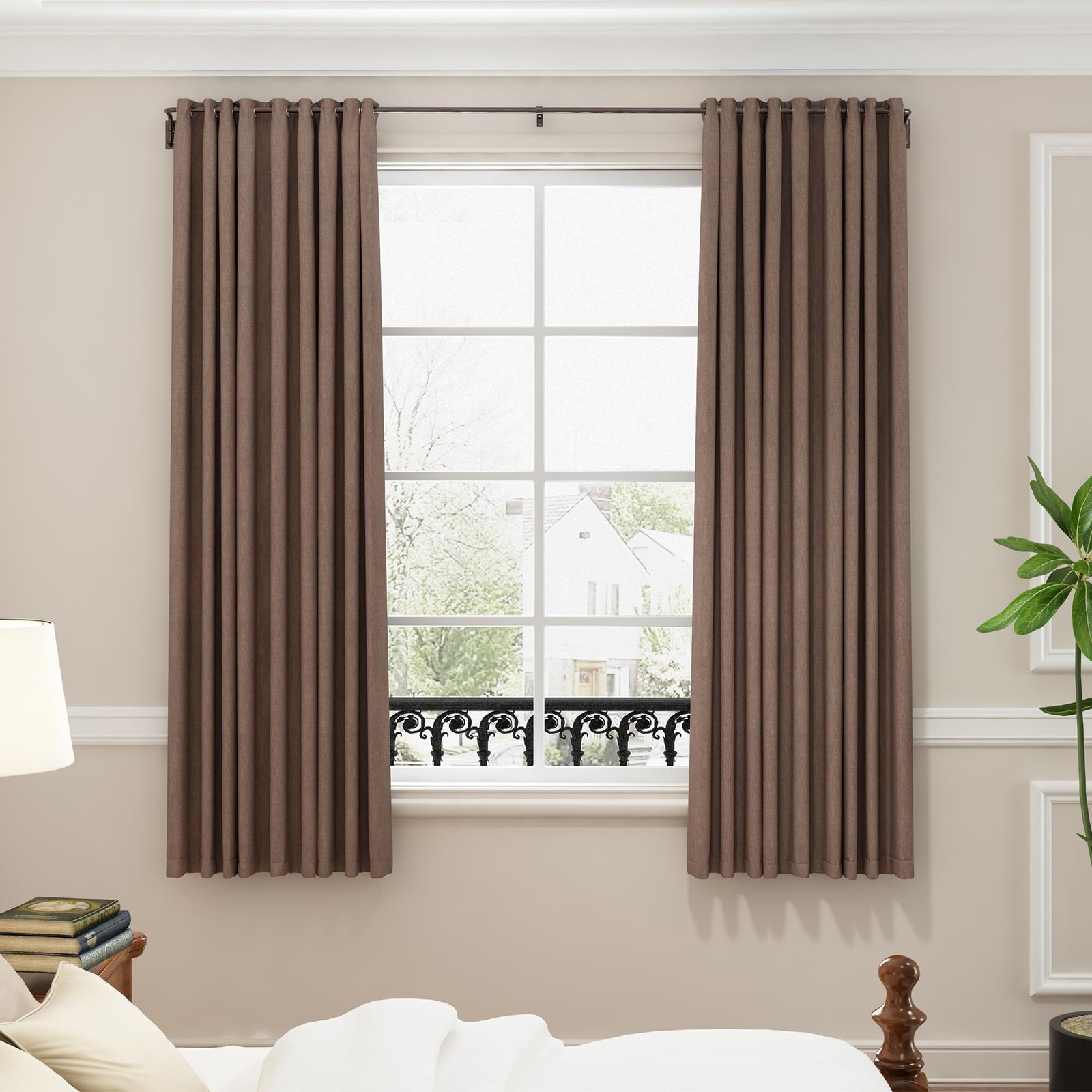 ENJOYBASICS Blackout Curtain rod for windows 66 to 120, Wrap Around Curtain R…