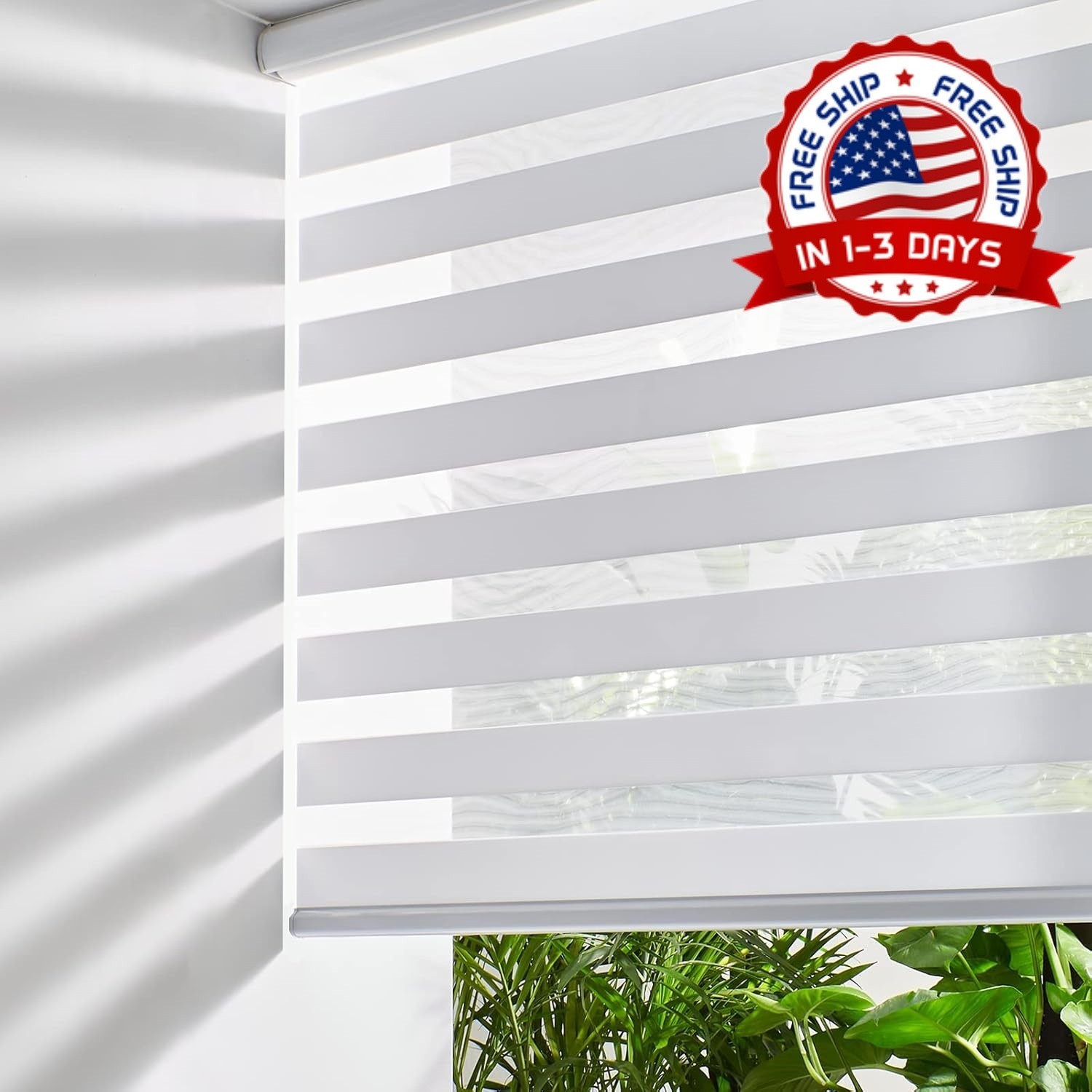 Persianas y cortinas enrollables Zebra personalizadas, inalámbricas y estándar
