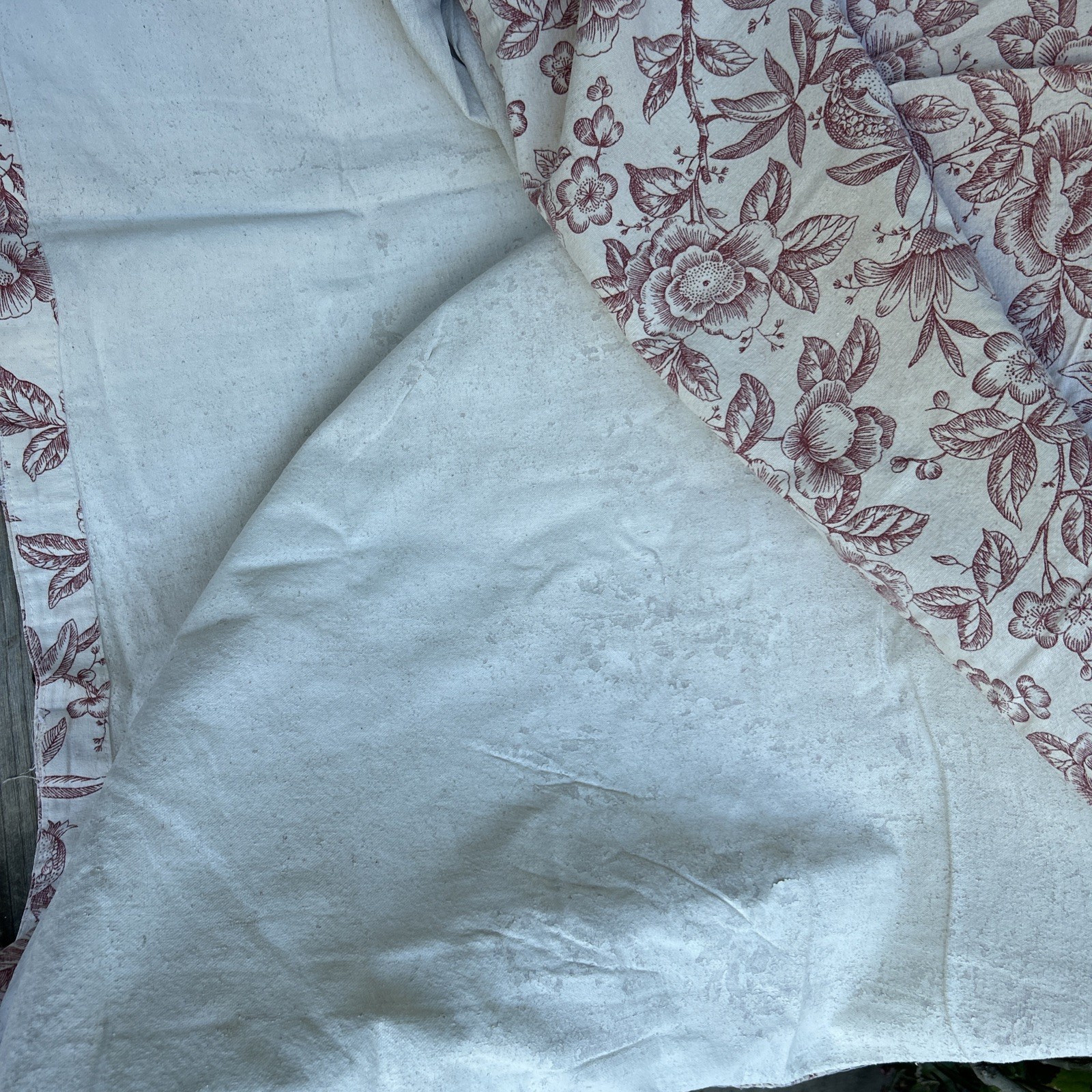 Vintage Red & Cream French Country Pomegranate Toile Drapes Curtains! 44”x 74”