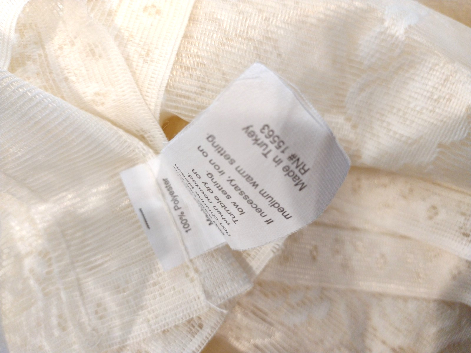Set of 2 Vintage Sheer Cream Floral Lace Curtain Panels 54″ x 84″ each