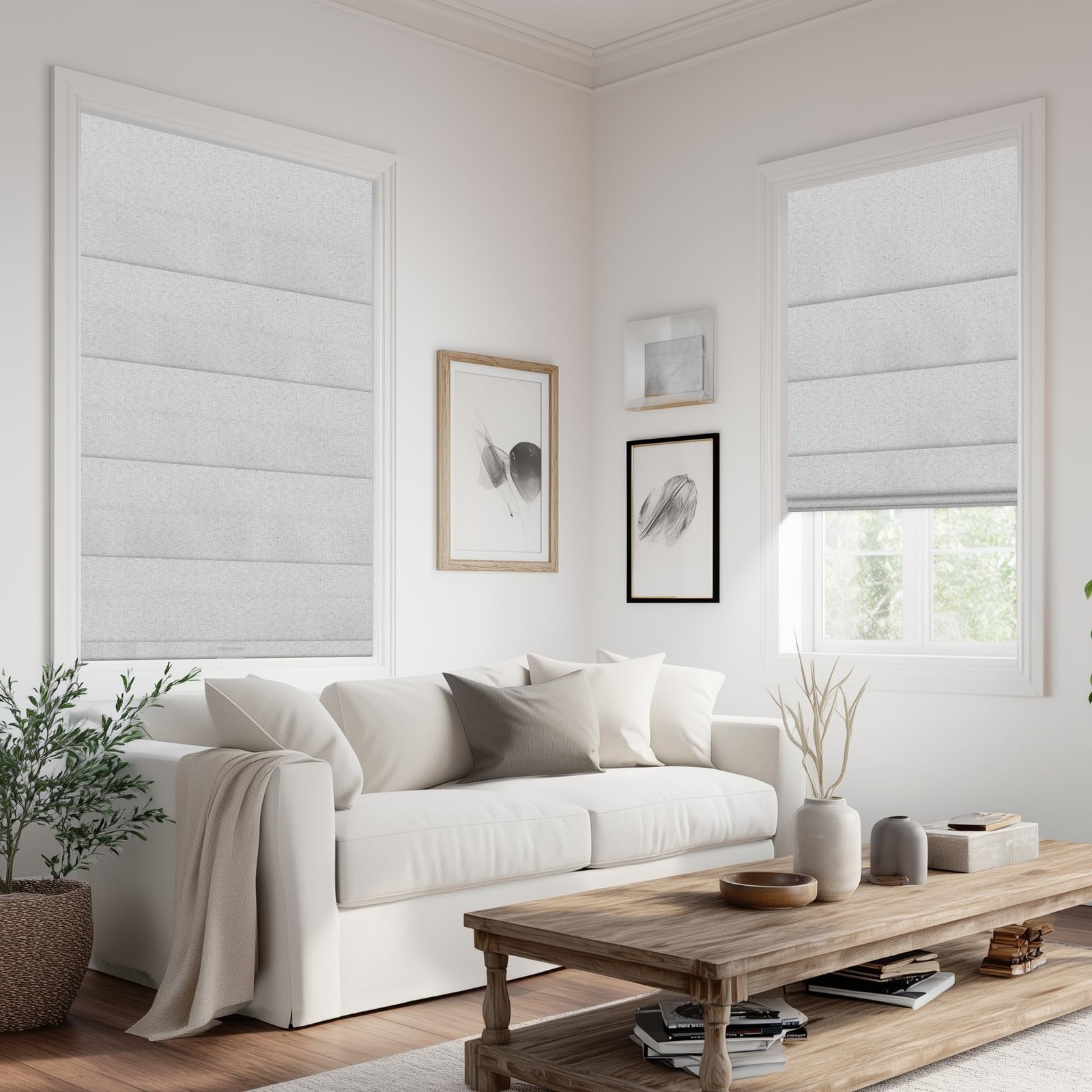 Doing-X Blackout Roman Shade Blackout-Gray 32×64