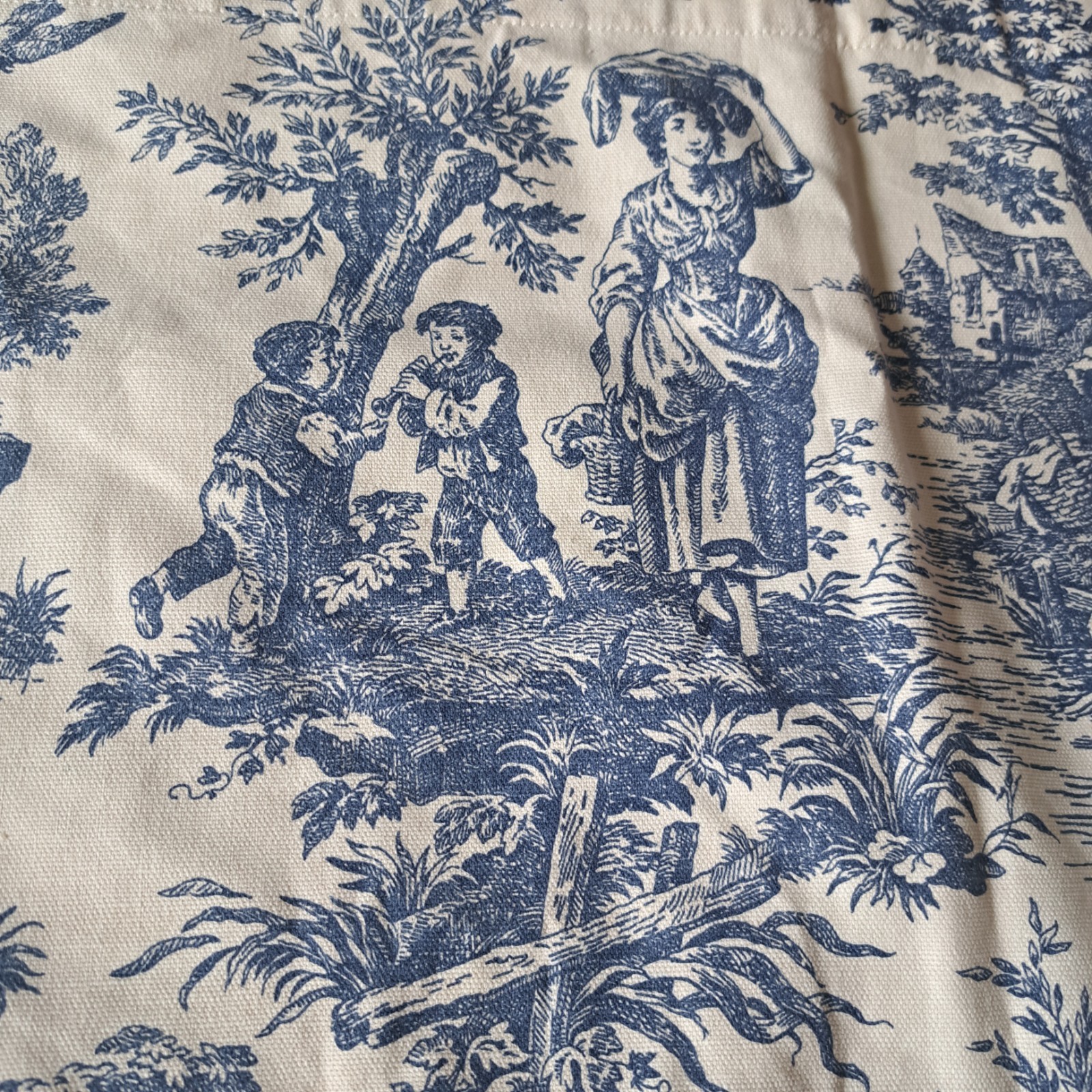 Waverly Valances Blue Cream Toile Set of 5 Country Life 80×18 Scalloped