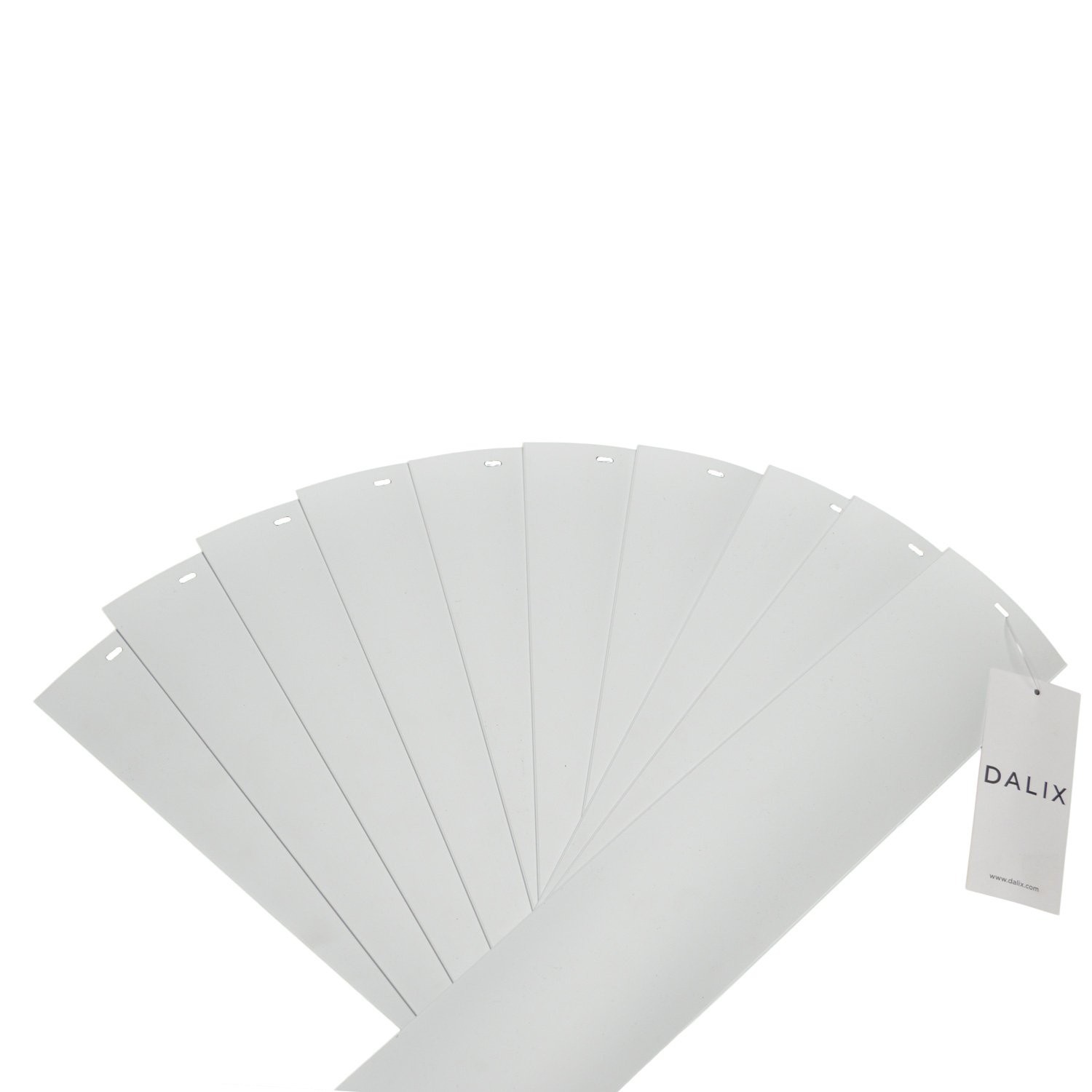 DALIX PVC Vertical Blind Replacement Slats Curved Smooth White 82.5 x 3.5 (10…
