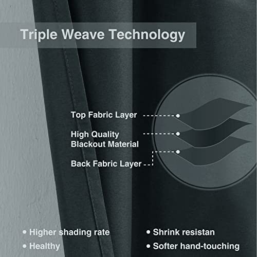 Rod Pocket Tier Curtains for Small Window—26″W x 24″L—Pack of 2—Black