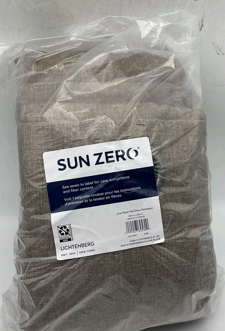 Sun Zero Set Of 2 Grommet Panel Curtain Brown 100x84in