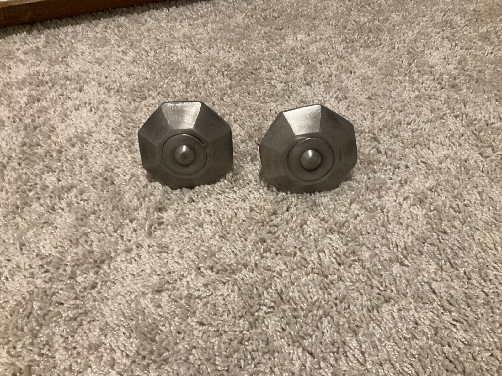 Pottery Barn Vintage Square Finials For 1.25″ Rod Set of 2 in Antique Pewter