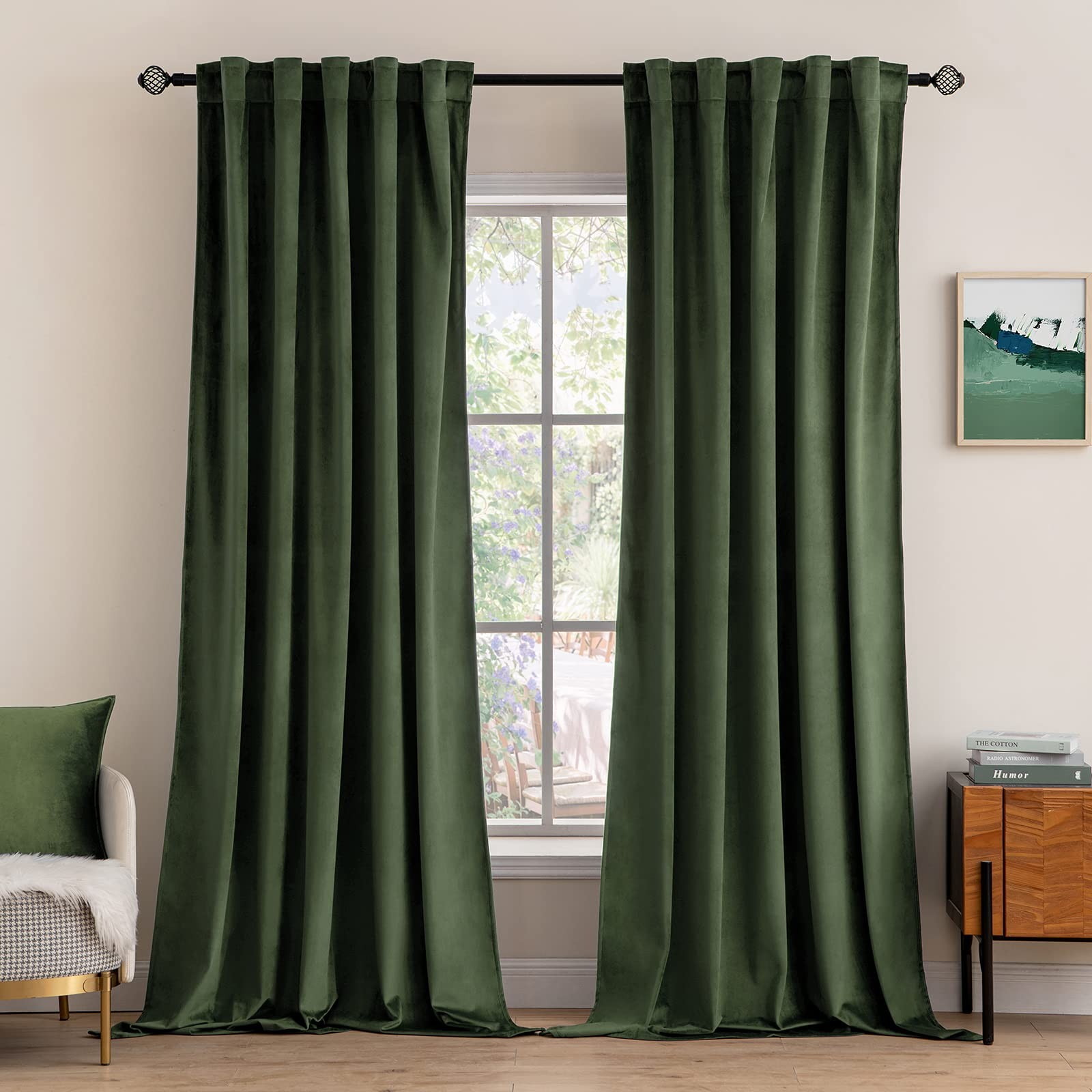 Velvet Curtains 66 Inch Wide – Extra Wide Luxury Room Darkening Curtains for …