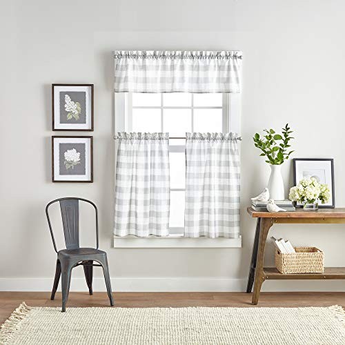 Country Modern Rustic Farmhouse Buffalo Check 28″W x 36″L (Pack of 3) Grey