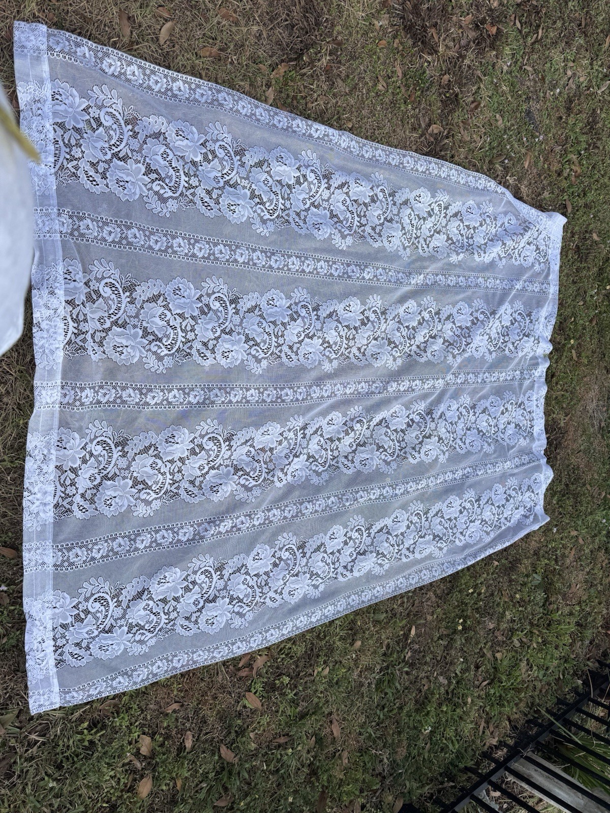 Curtain Lace Panel White Floral Polyester 1″ Pocket Rod 60″ Wide x 82″ Length