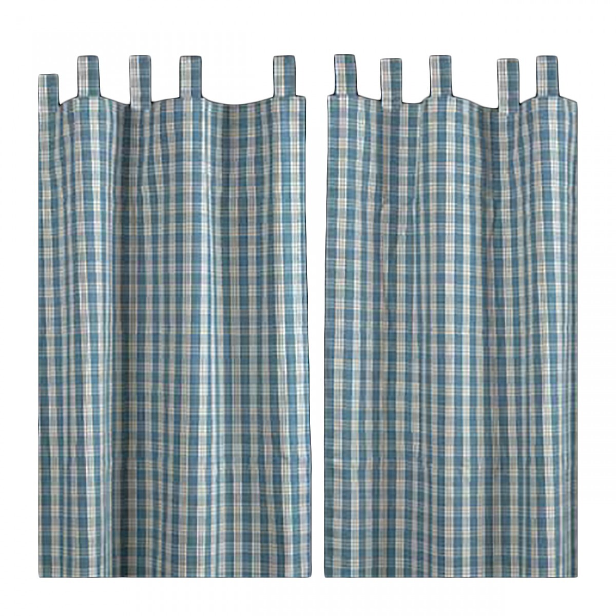Living Room Curtains Blue 100% CottonTab Top Panels 84″ x 90″ Renovators Supply