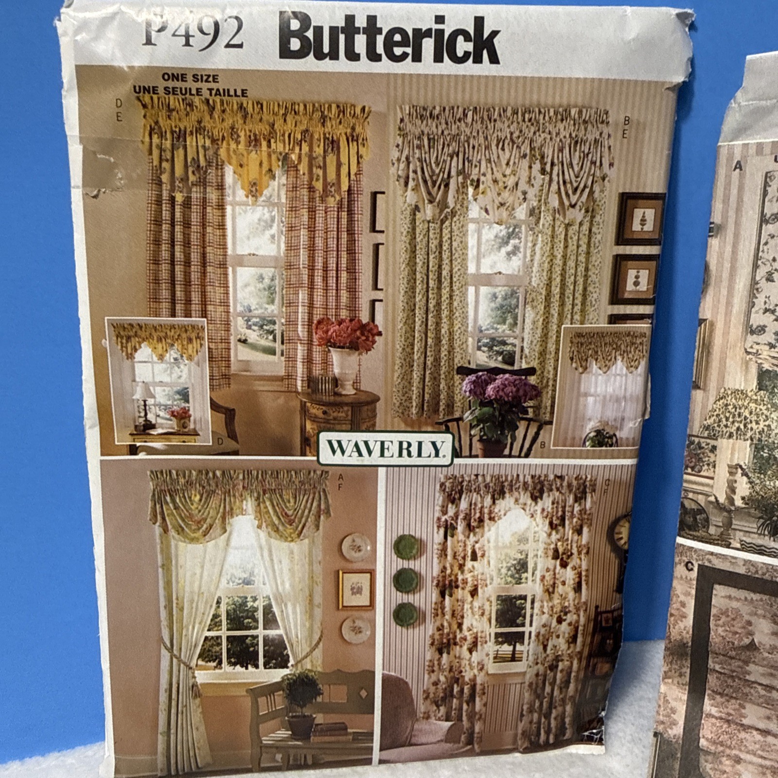 Waverly Curtain and shade sewing patterns 2 sets P492 / 6677