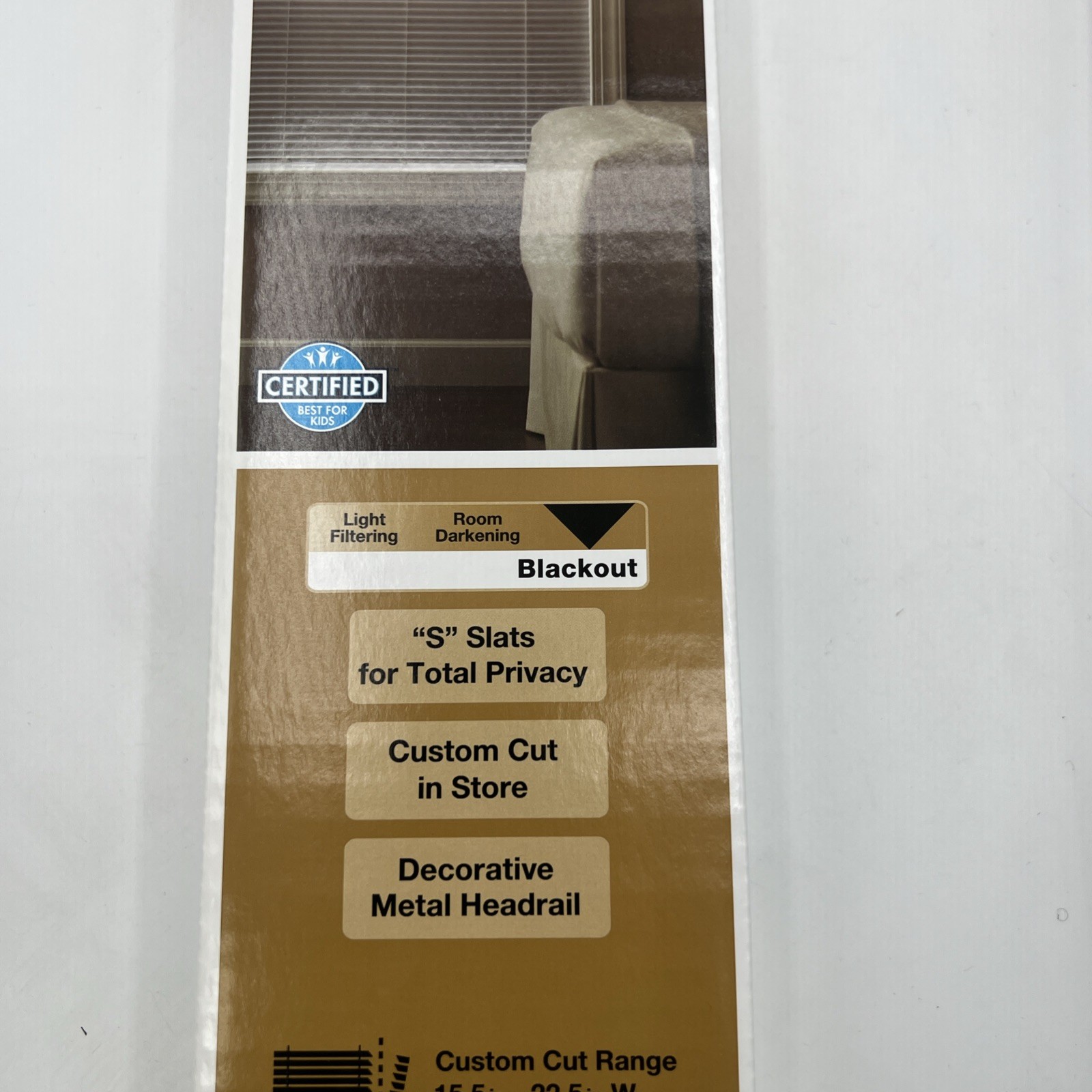 Hampton Bay Cordless Blackout Mini Blind Vinyl White 1″ x 23″ x 48″ 1 Pack