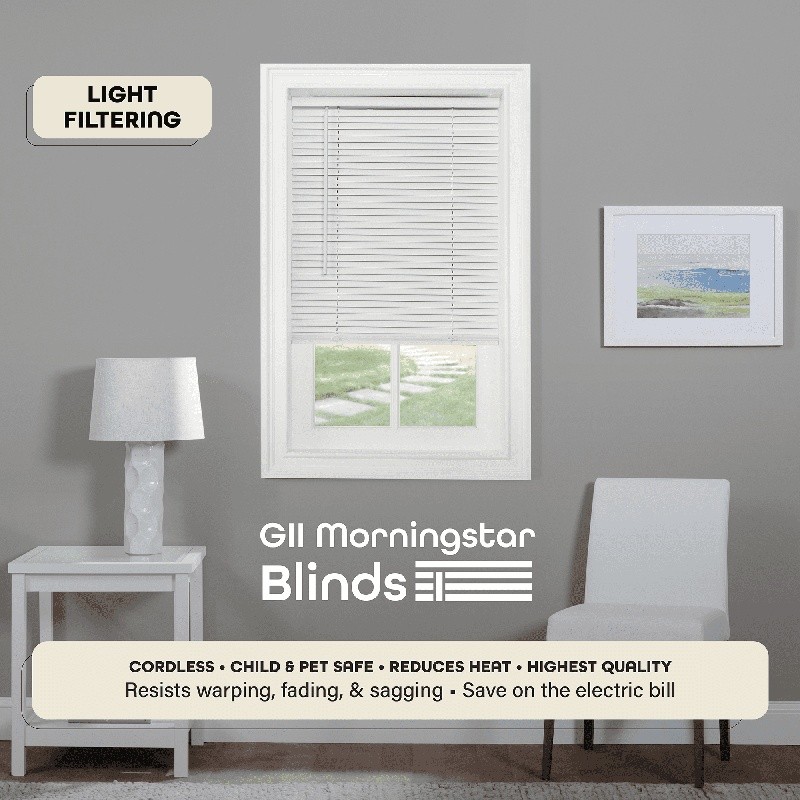 Cordless Mini Blinds Light Filtering Window Treatment Wand Tilt Child Pet Safe