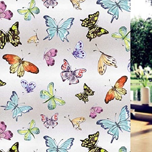 TOPDesign Frosted Window Film No Glue, Privacy Decorative Static Cling 35″ x 78″
