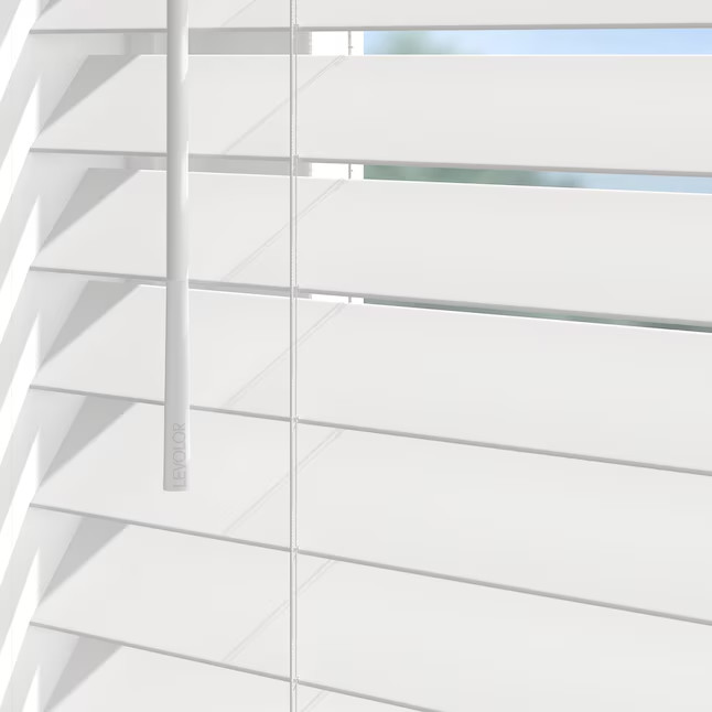 LEVOLOR Trim+Go 2.5-in Slat Width 35-in x 48-in Cordless White Faux Wood Blinds