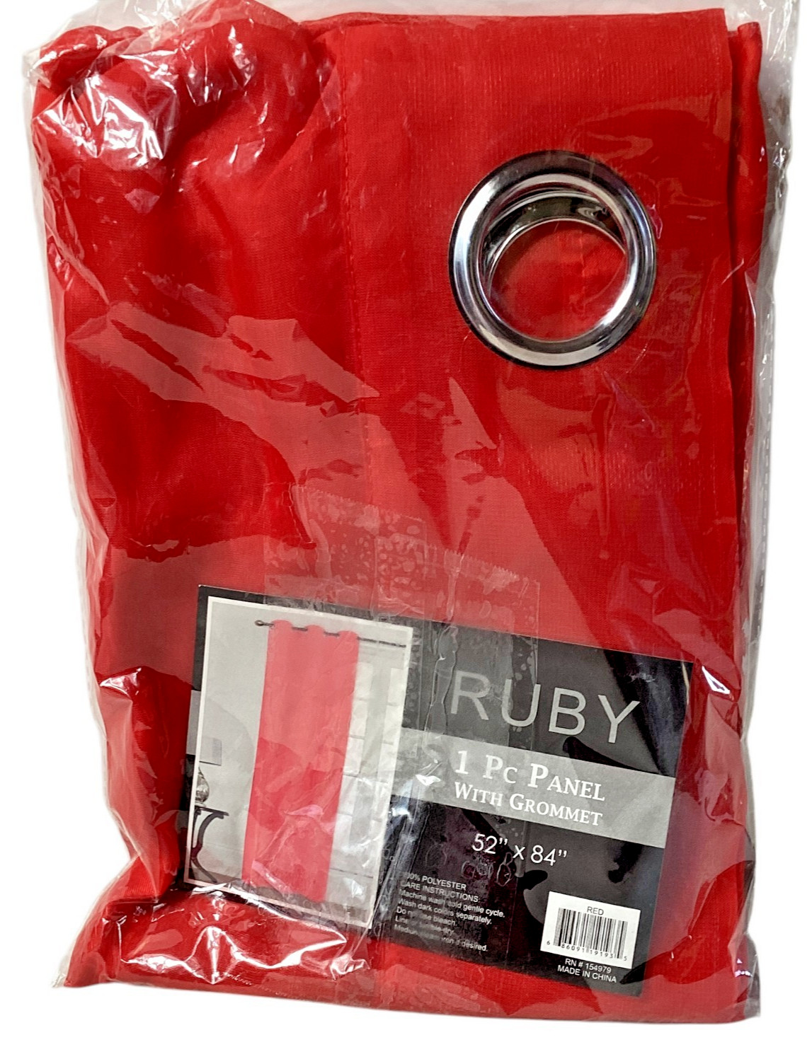 Ruby: 2 Pc Red Curtain Panel, Grommet Top Dimensions: 52″ x 84″