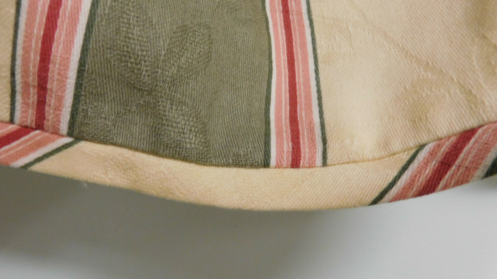 WAVERLY GREEN STRIPED GATHERED LINED VALANCES- BROCADE FINISH-4 AVAILABLE