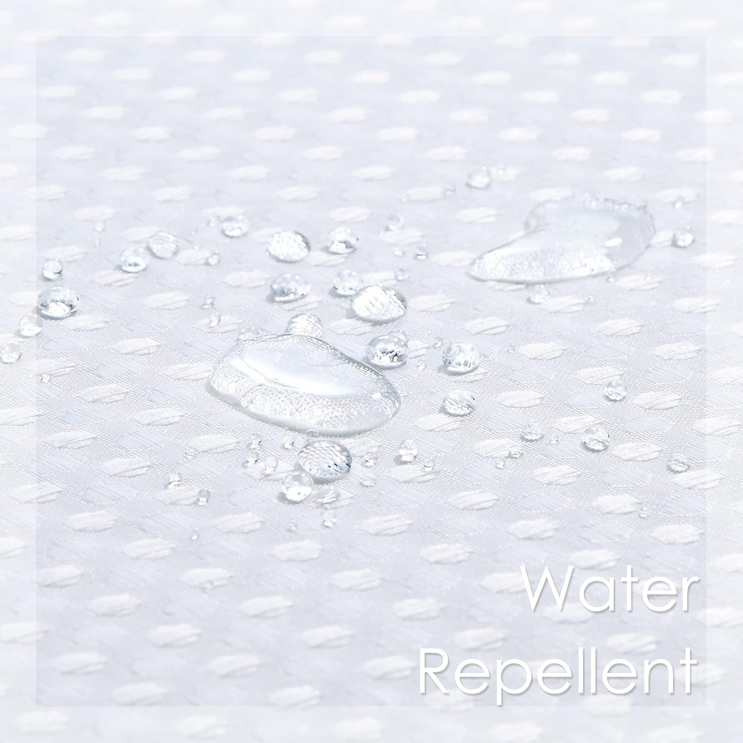 White Water Resistant Bathroom Window Curtain, Dot Waffle Textured Half Tier Cur