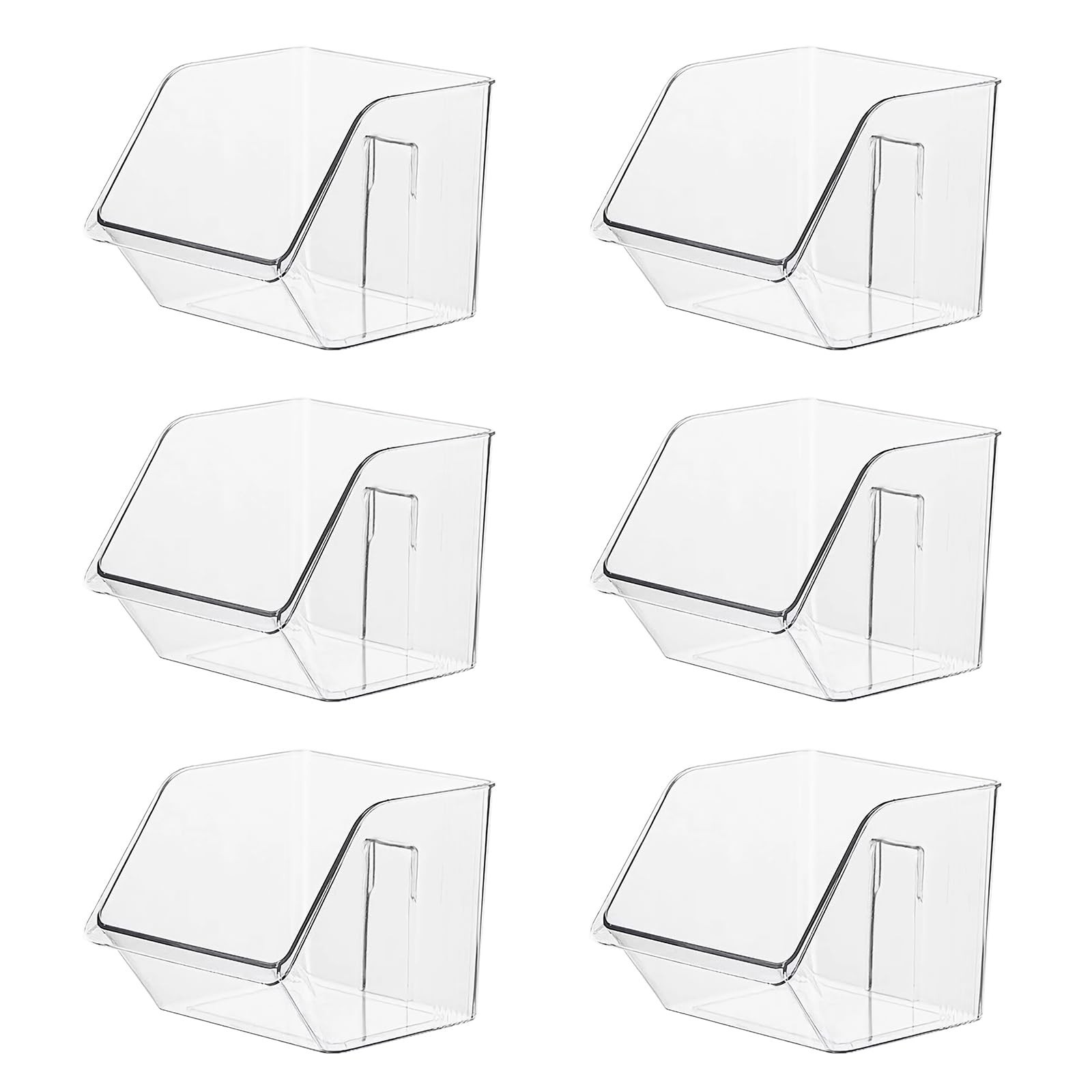 6-Pack Small Clear Storage Baskets, Adhesive Spice Rack Wall Mount for Counte…