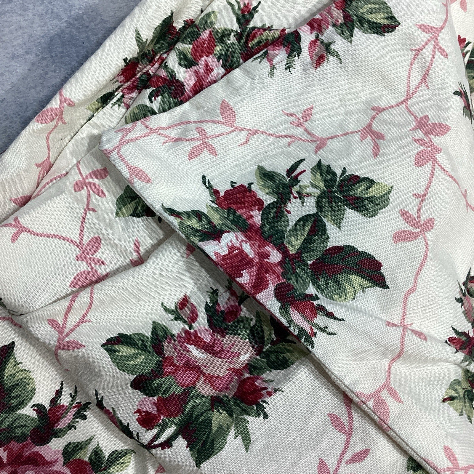 HUGE Swag Draped Cotton Window Scarf Valance Cottage Floral 53″ x 200″