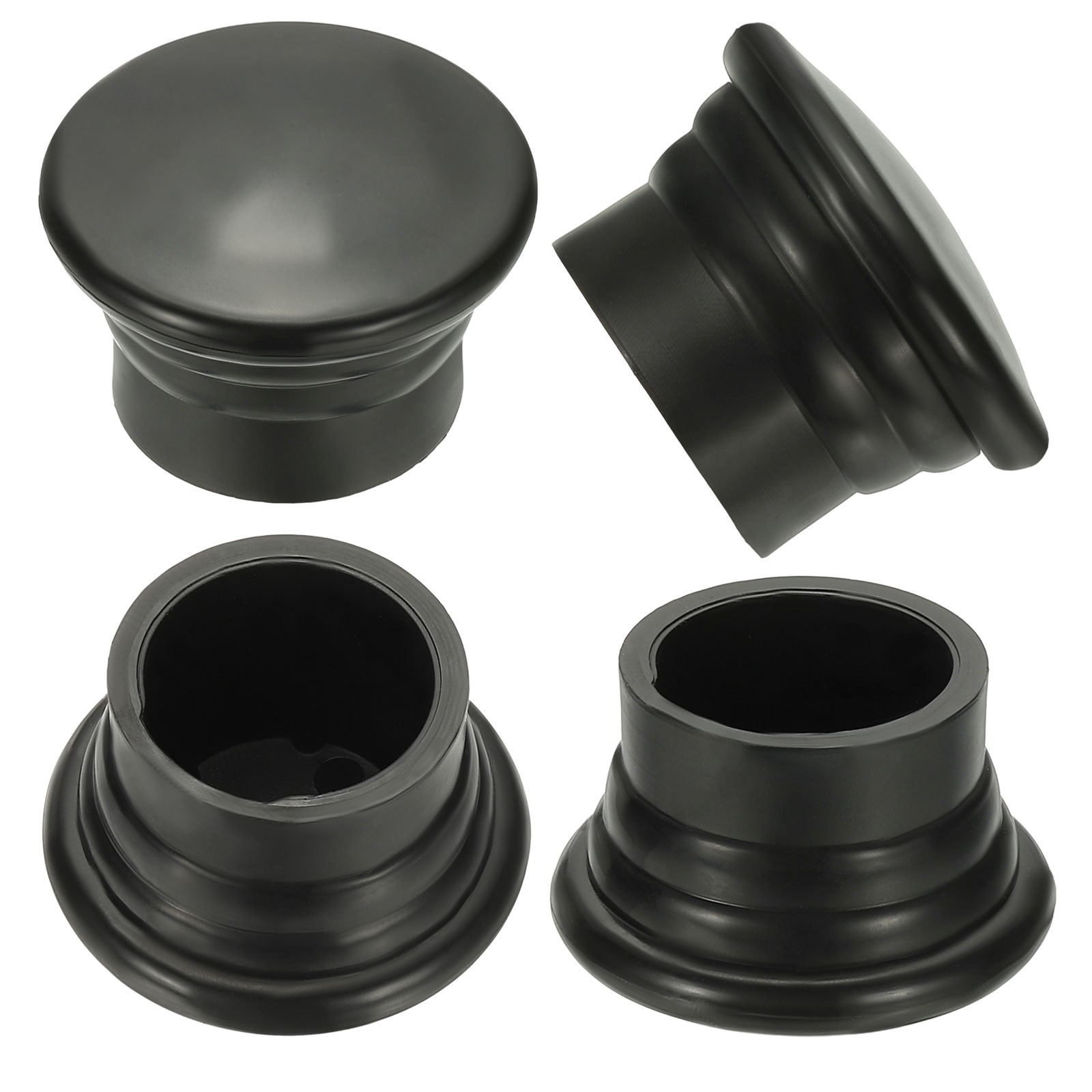 6Pcs Curtain Rod Ends Plastic Fits Dia 26-28mm Rods Window Black