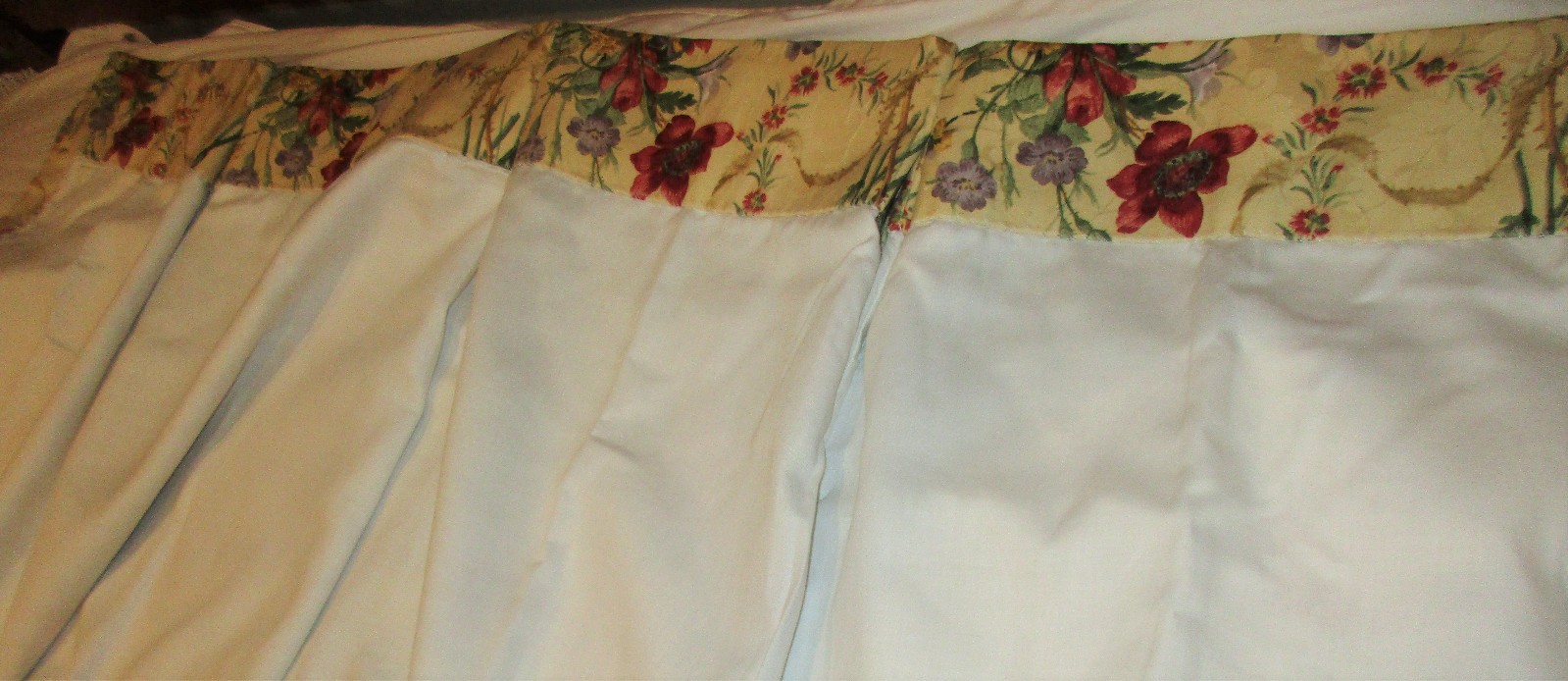 Drapery Pleated Custom/Floral/ Yellow Damask/ Fabric Lined Blackout 50w x 86long