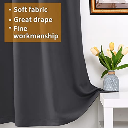 Short 100% Blackout Curtains 54 Inch Long 42″W x 54″L (Pack of 2) Dark Grey