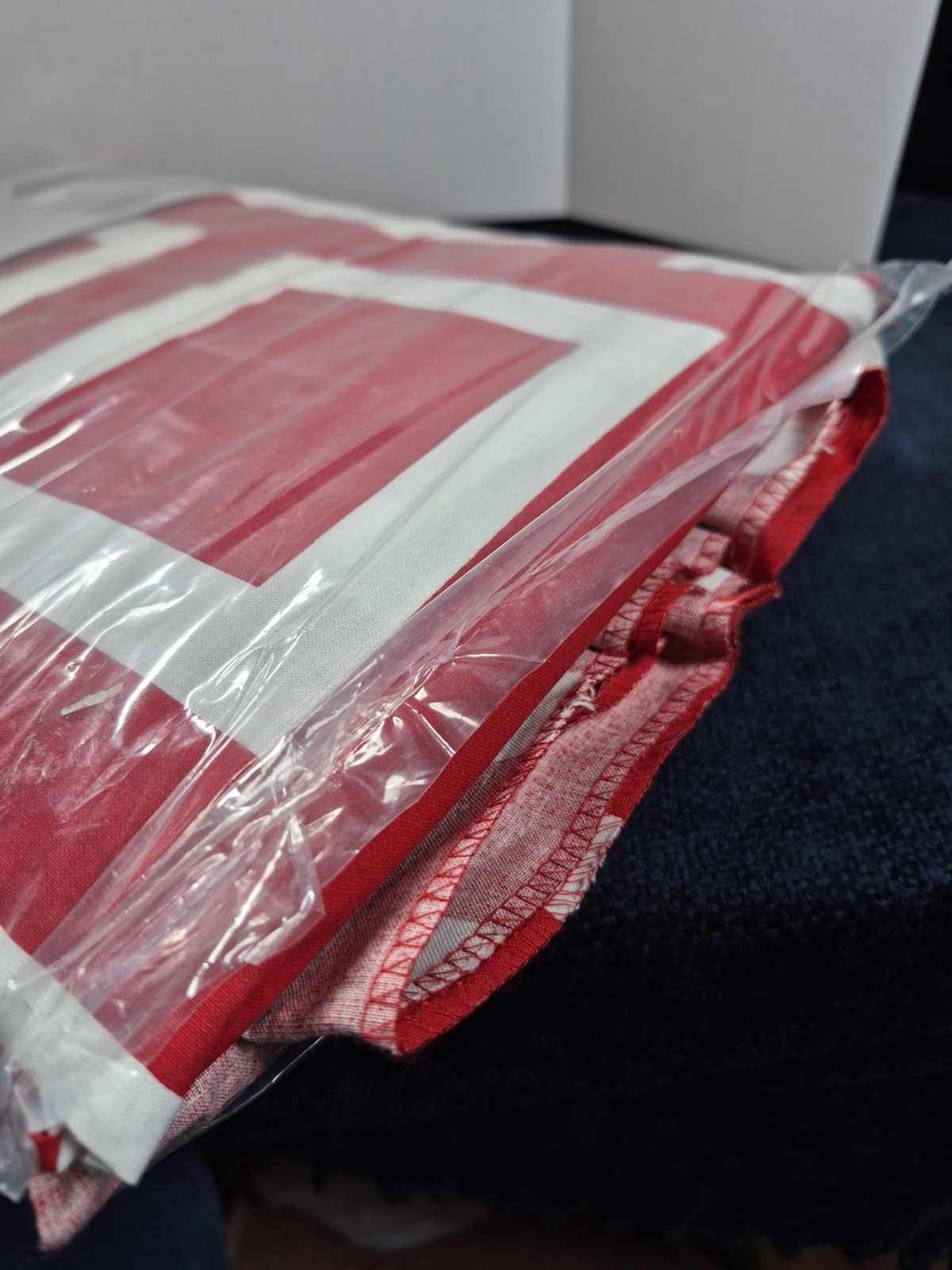 Ikea 2 Red White Pocket Curtain Window Panels 57×118 ea Nina Jobs Modern Design