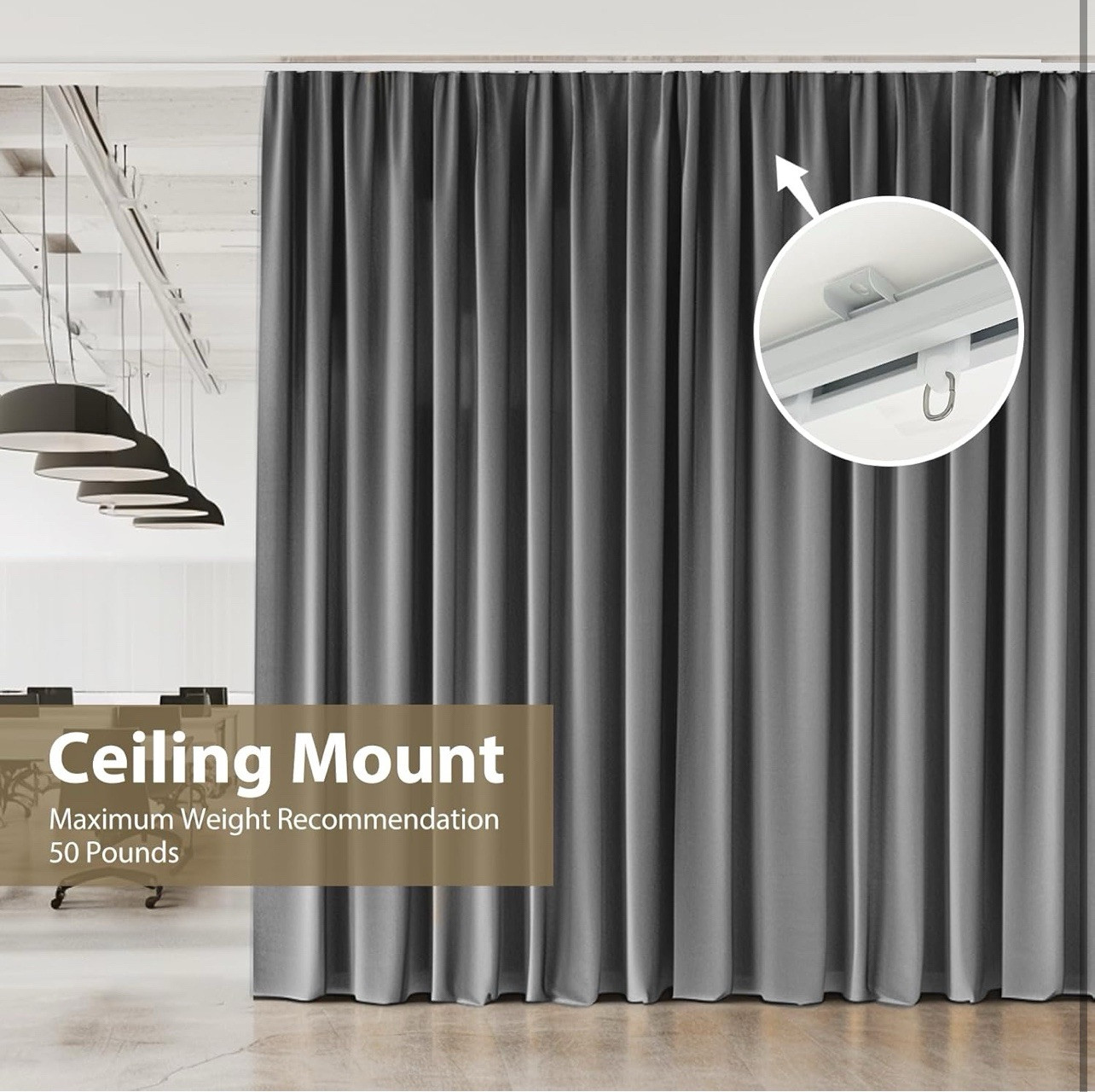Curtain Tracks Ceiling Wall Mounted Heavy-Duty Curtains Rails Room Divider